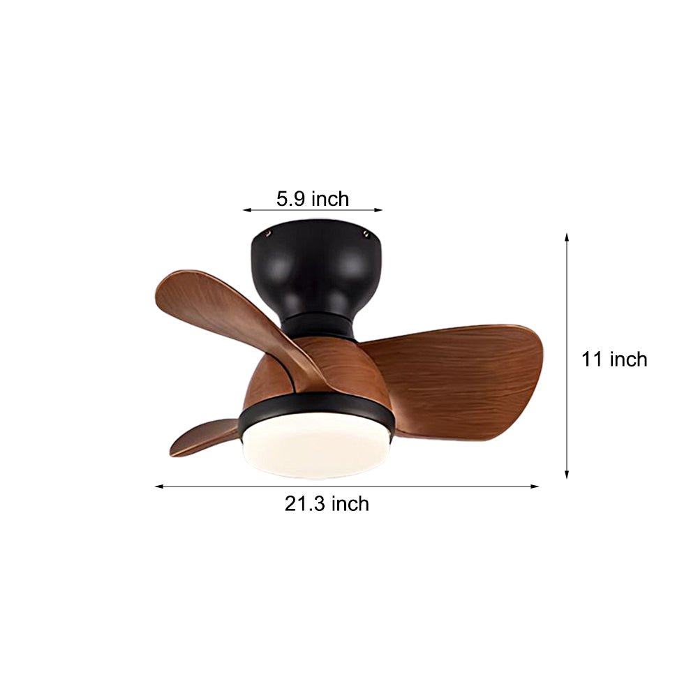 Modern LED Ceiling Fan Light with Remote – Low Profile Flush Mount