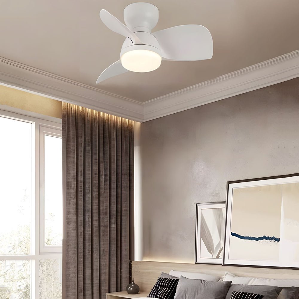 Modern LED Ceiling Fan Light with Remote – Low Profile Flush Mount