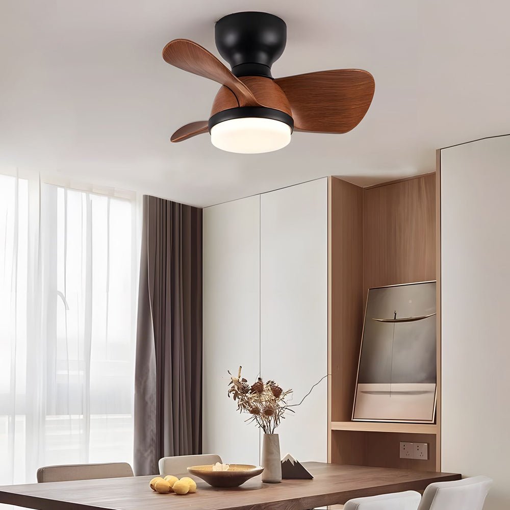 Modern LED Ceiling Fan Light with Remote – Low Profile Flush Mount
