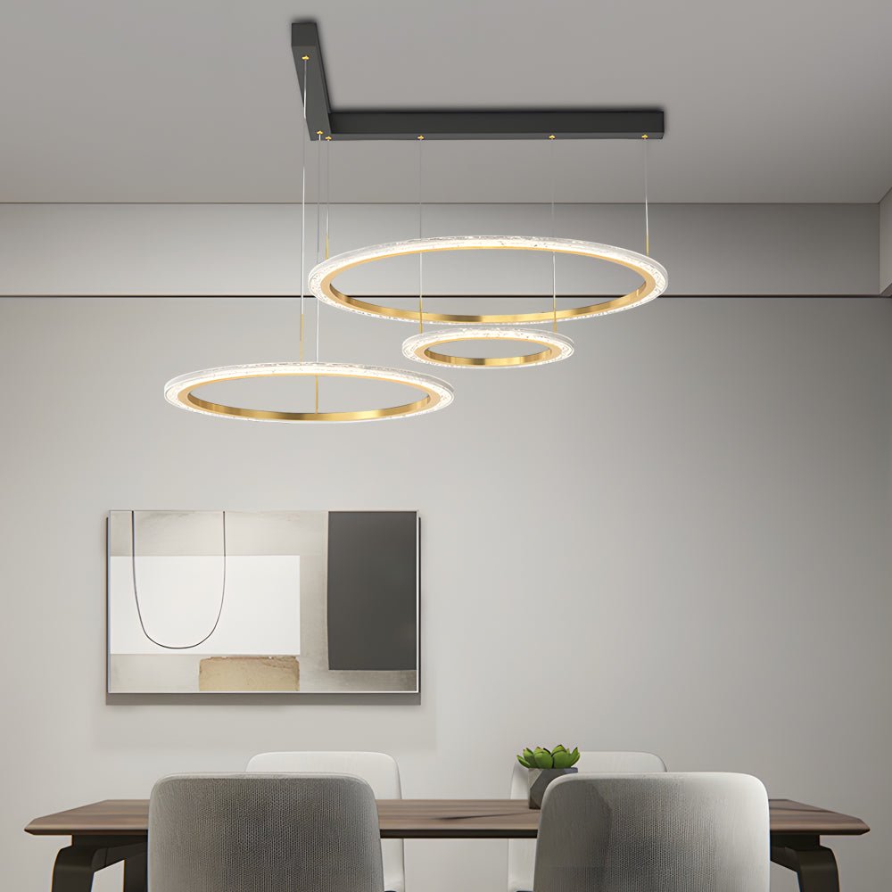 Modern Circular Ring Chandelier with Three-Step Dimming