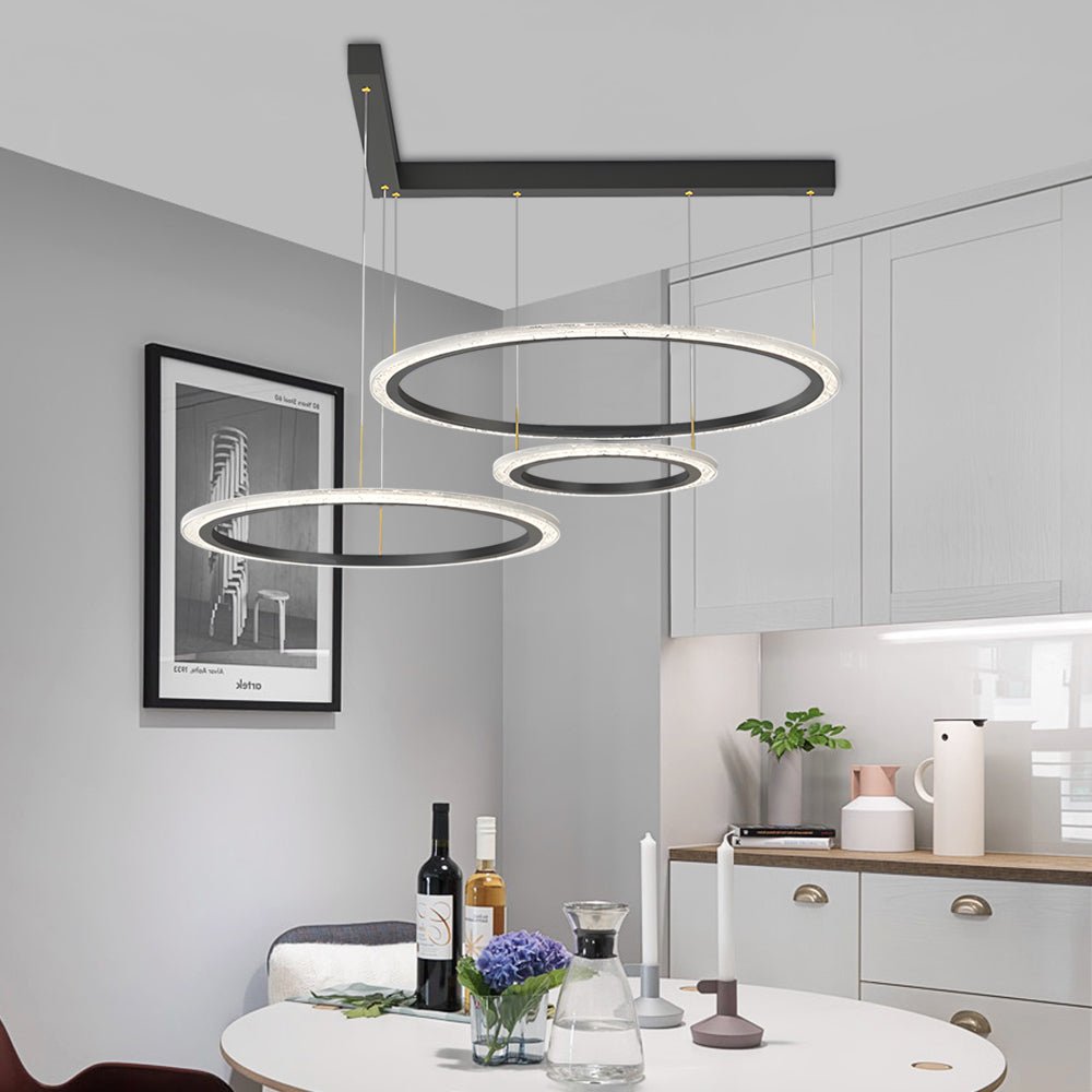 Modern Circular Ring Chandelier with Three-Step Dimming