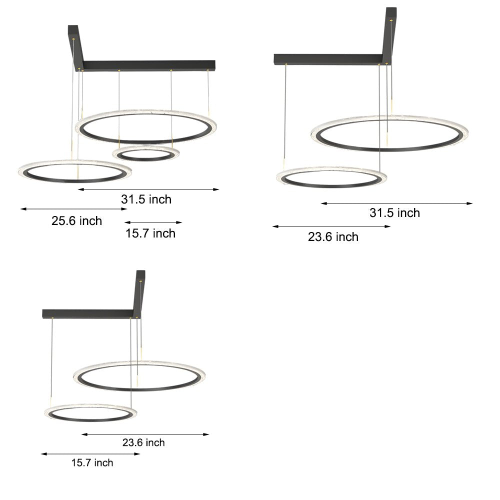Modern Circular Ring Chandelier with Three-Step Dimming