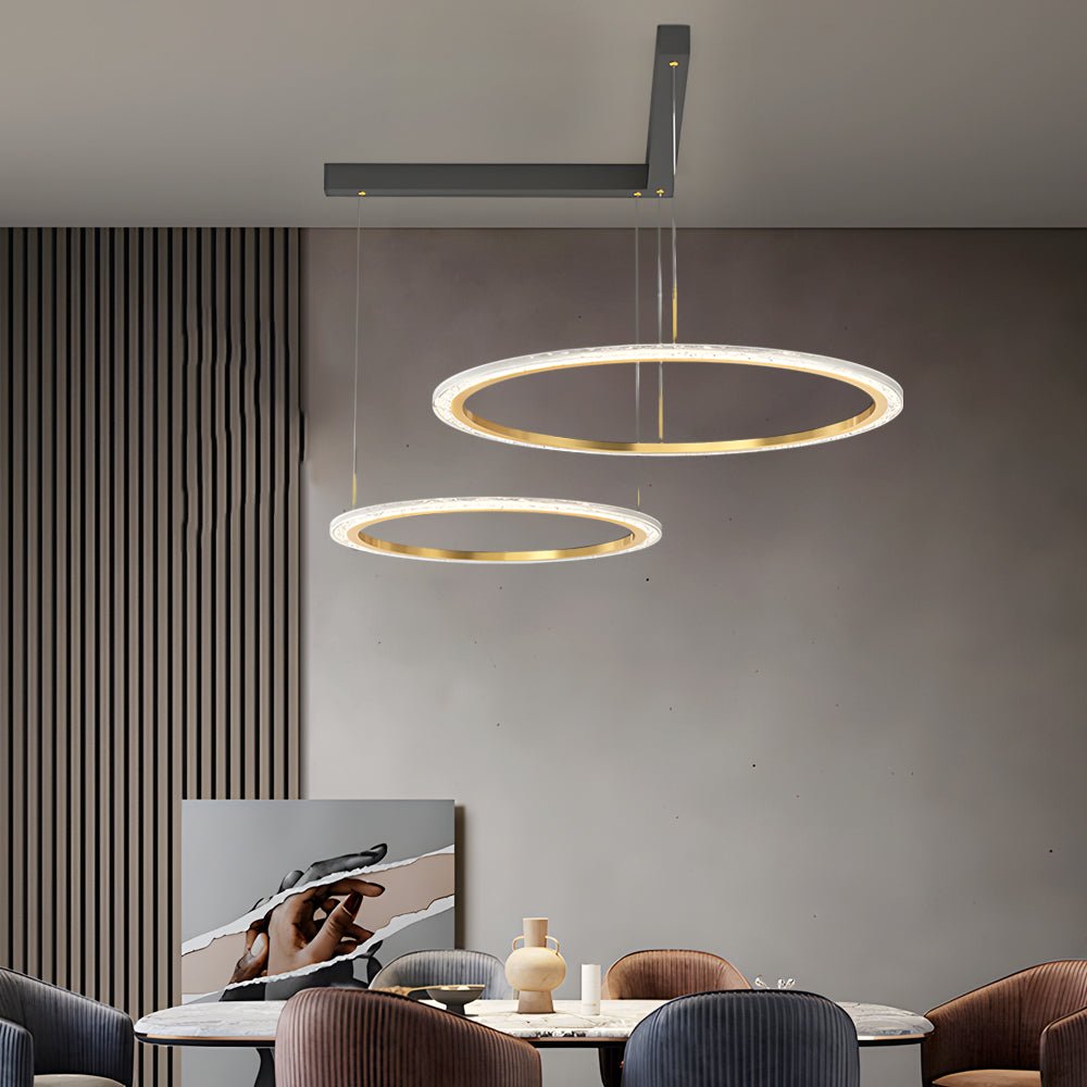 Modern Circular Ring Chandelier with Three-Step Dimming