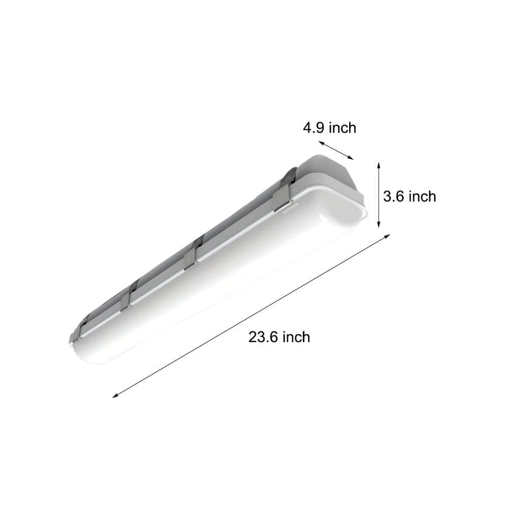 23-Inch White Linear Vapor Tight LED Flush Mount Ceiling Light