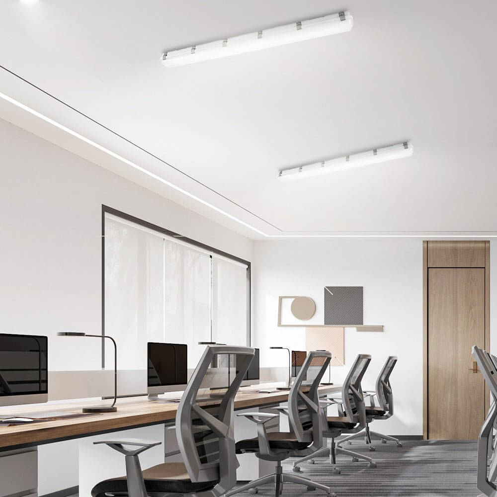 23-Inch White Linear Vapor Tight LED Flush Mount Ceiling Light