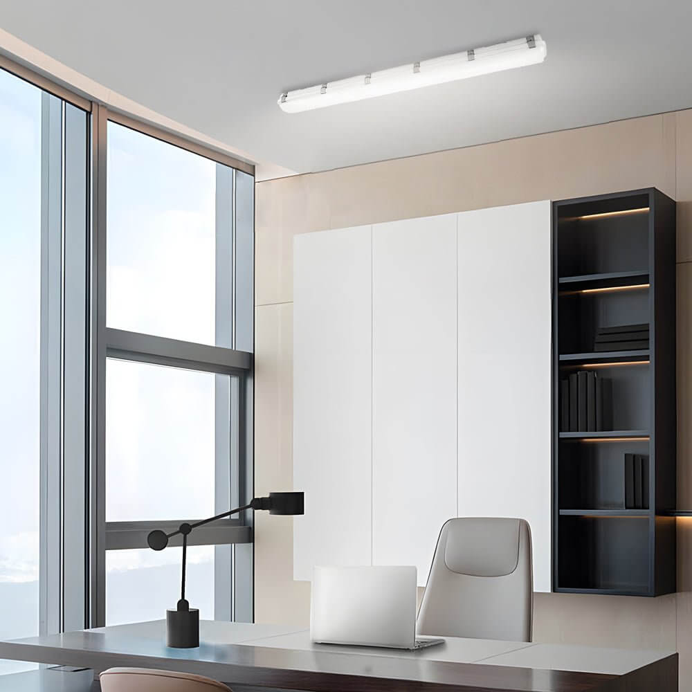 23-Inch White Linear Vapor Tight LED Flush Mount Ceiling Light