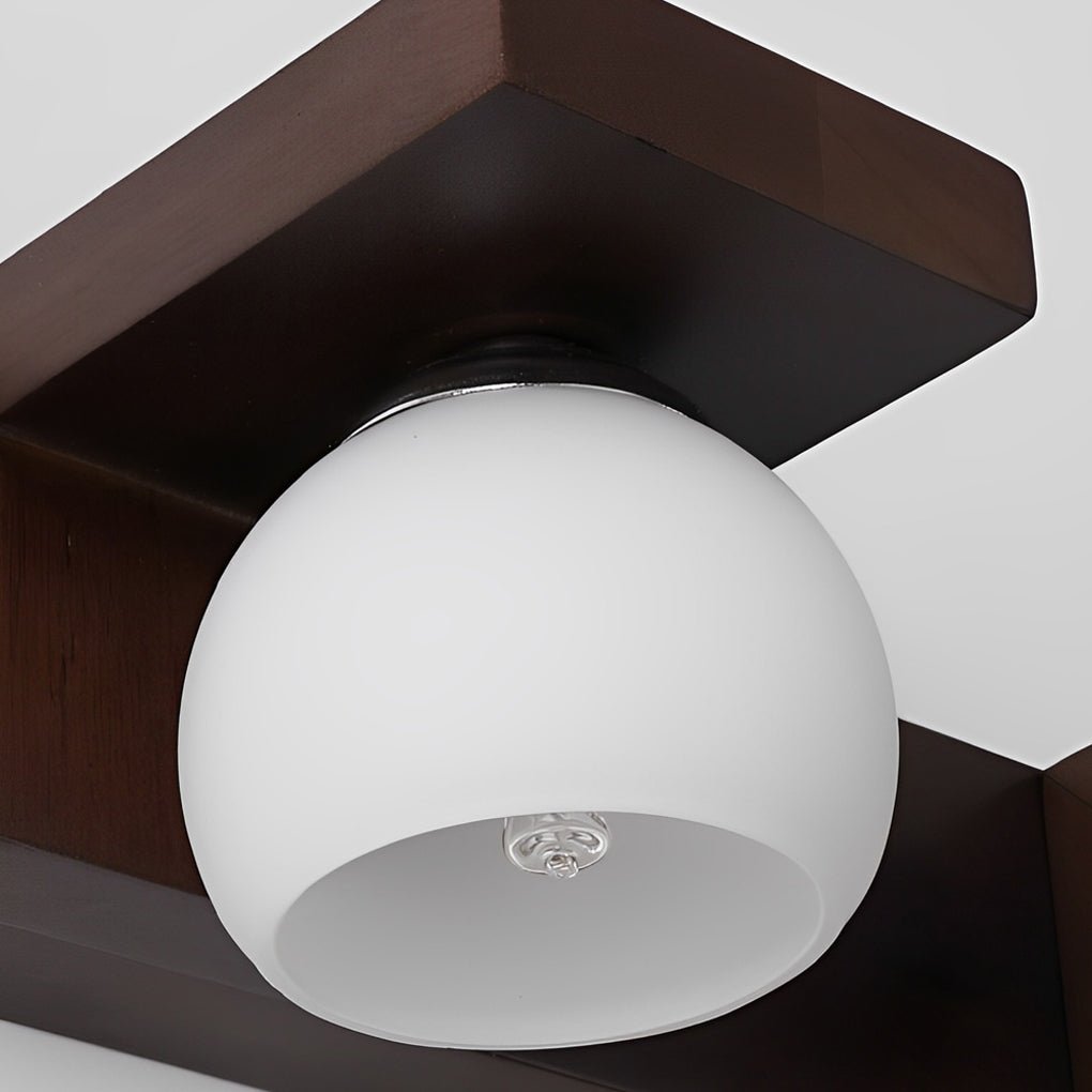 Modern Wood Bathroom Vanity Light with Adjustable Spotlights