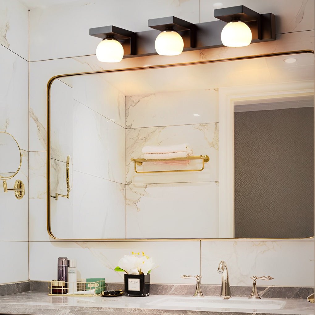 Modern Wood Bathroom Vanity Light with Adjustable Spotlights