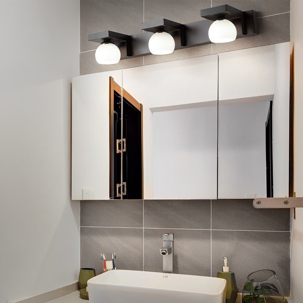 Modern Wood Bathroom Vanity Light with Adjustable Spotlights