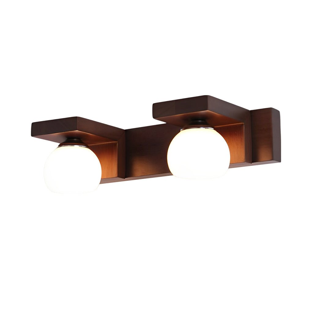 Modern Wood Bathroom Vanity Light with Adjustable Spotlights