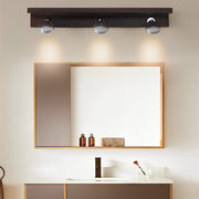 Modern Wood Bathroom Vanity Light with Adjustable Spotlights