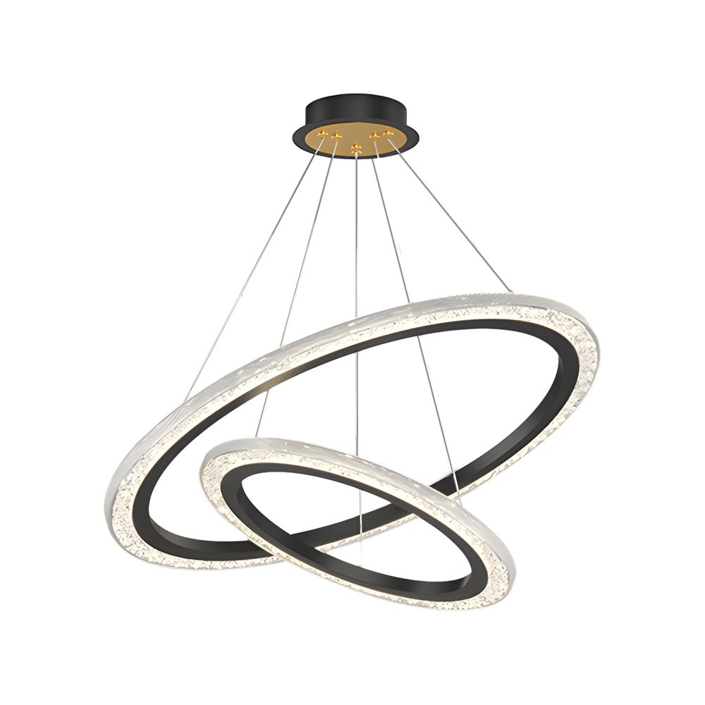 Adjustable Multi-Ring Modern Chandelier with 3-Step Dimming