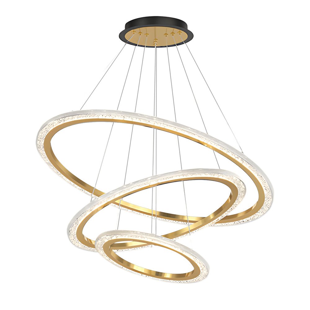 Adjustable Multi-Ring Modern Chandelier with 3-Step Dimming