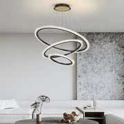 Adjustable Multi-Ring Modern Chandelier with 3-Step Dimming