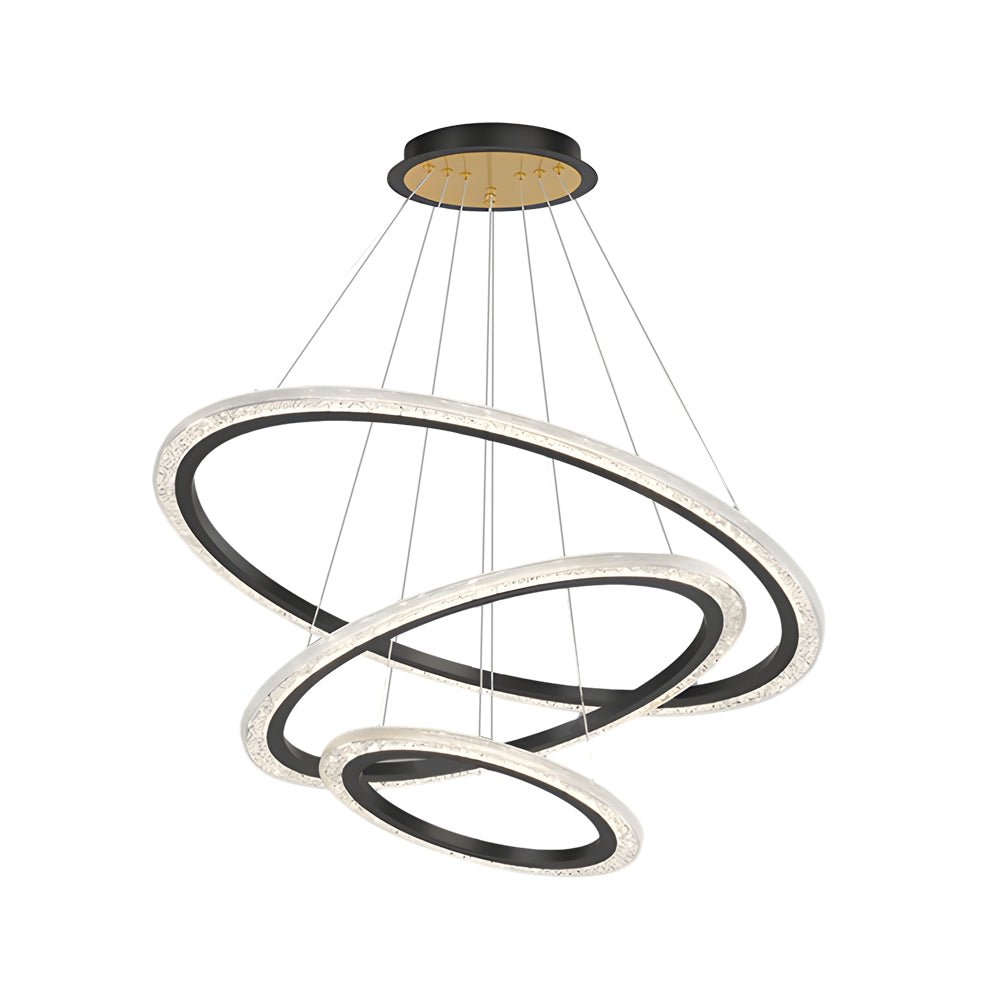 Adjustable Multi-Ring Modern Chandelier with 3-Step Dimming