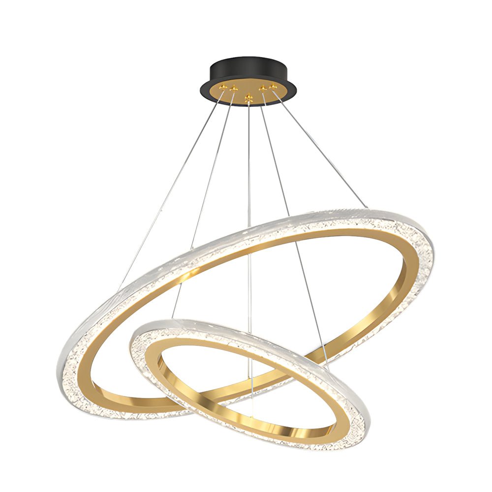 Adjustable Multi-Ring Modern Chandelier with 3-Step Dimming