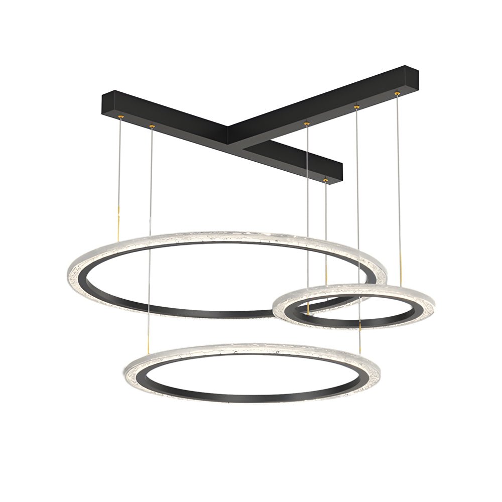 Modern Multi-Ring Dimmable LED Chandelier in Aluminum & Acrylic