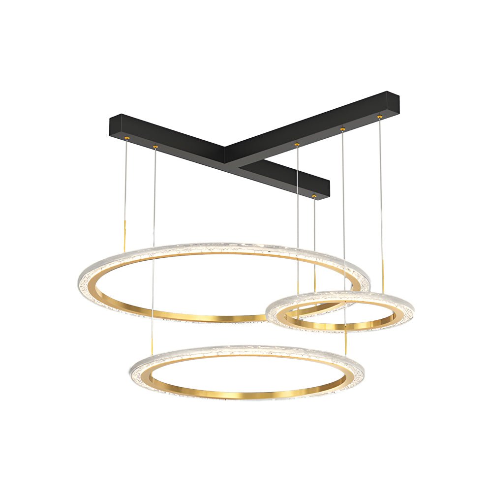 Modern Multi-Ring Dimmable LED Chandelier in Aluminum & Acrylic