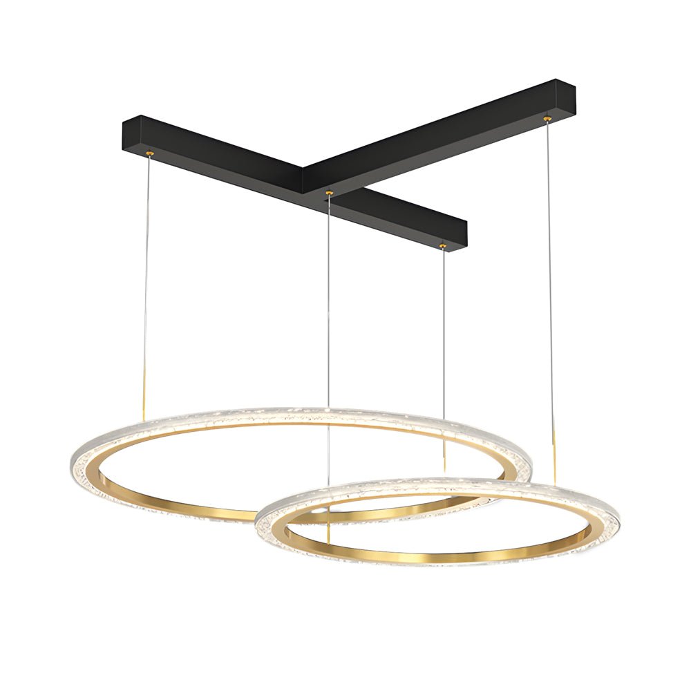 Modern Multi-Ring Dimmable LED Chandelier in Aluminum & Acrylic