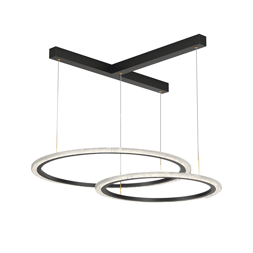Modern Multi-Ring Dimmable LED Chandelier in Aluminum & Acrylic