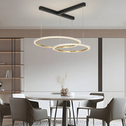 Modern Multi-Ring Dimmable LED Chandelier in Aluminum & Acrylic