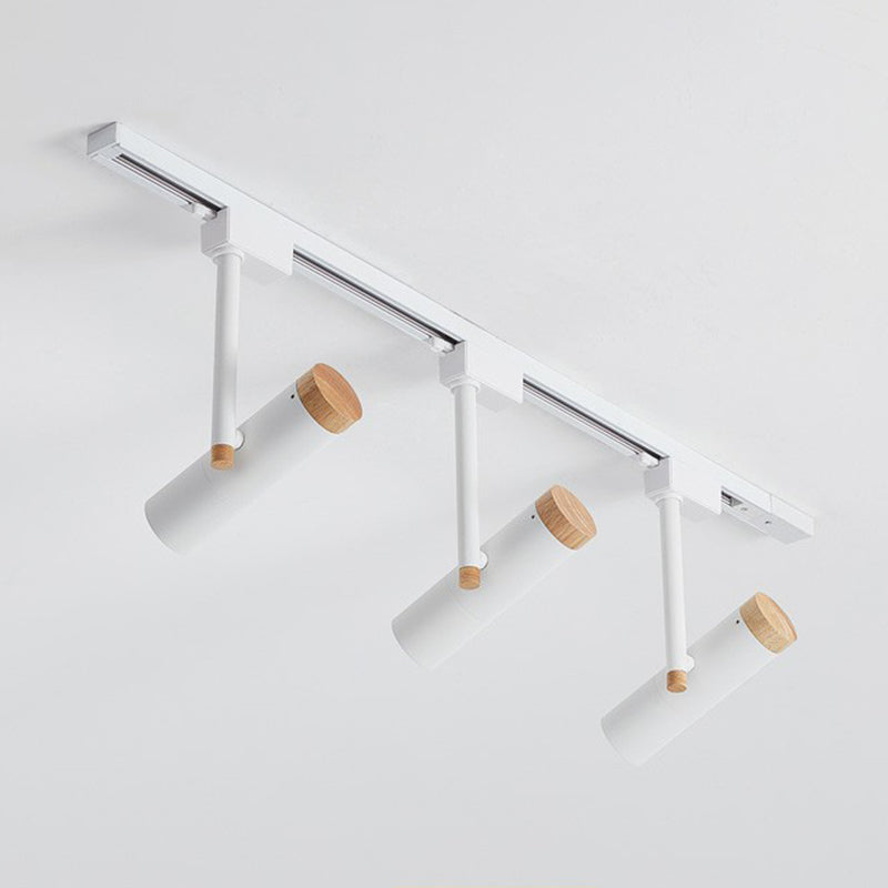 Nordic Tubular Semi-Flush Spotlight with Wood Accent LED