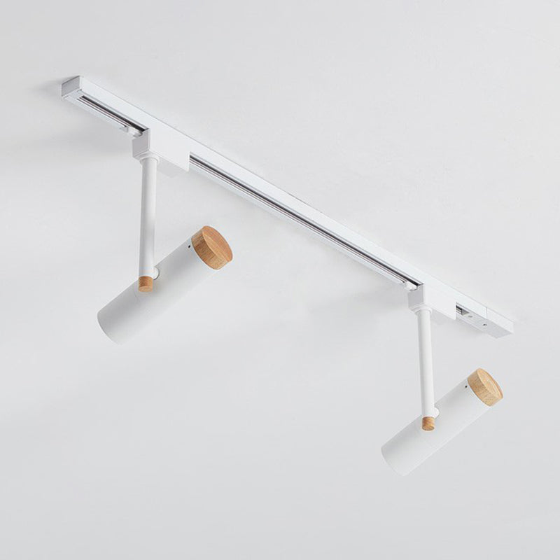Nordic Tubular Semi-Flush Spotlight with Wood Accent LED