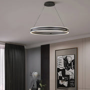 23.6-in Double Wheel LED Pendant Light Modern Aluminum Chandelier