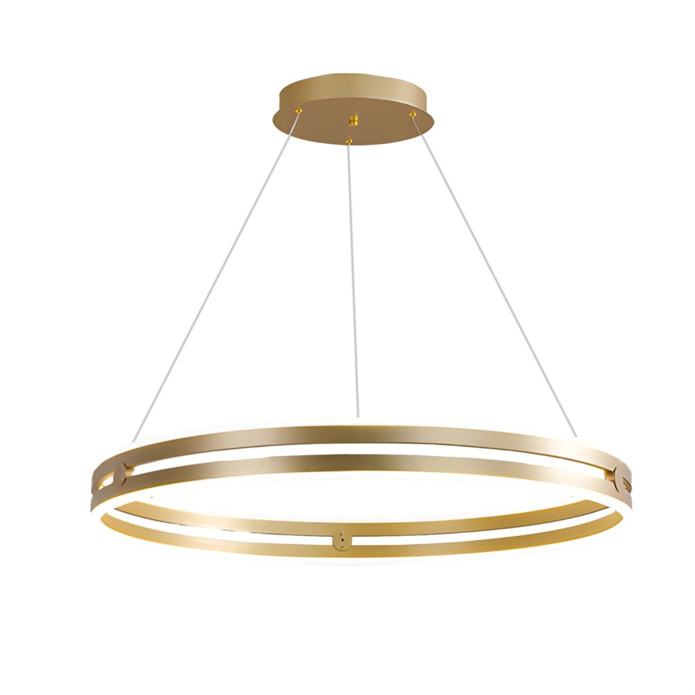 23.6-in Double Wheel LED Pendant Light Modern Aluminum Chandelier