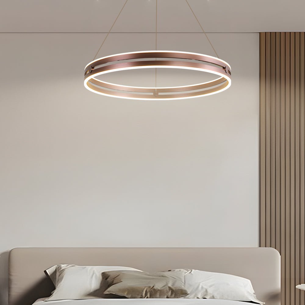 23.6-in Double Wheel LED Pendant Light Modern Aluminum Chandelier