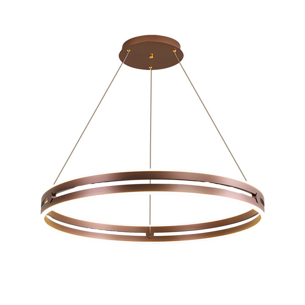 23.6-in Double Wheel LED Pendant Light Modern Aluminum Chandelier