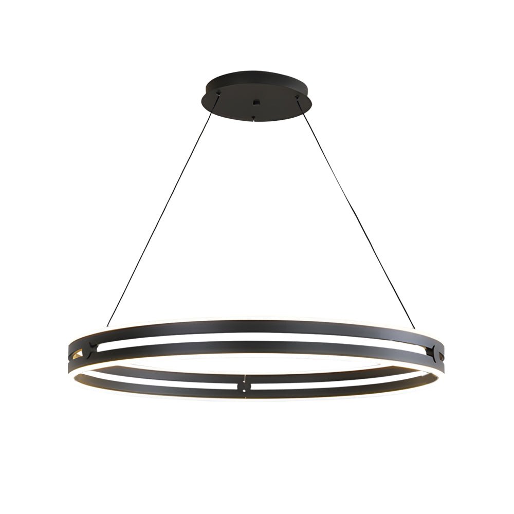 23.6-in Double Wheel LED Pendant Light Modern Aluminum Chandelier