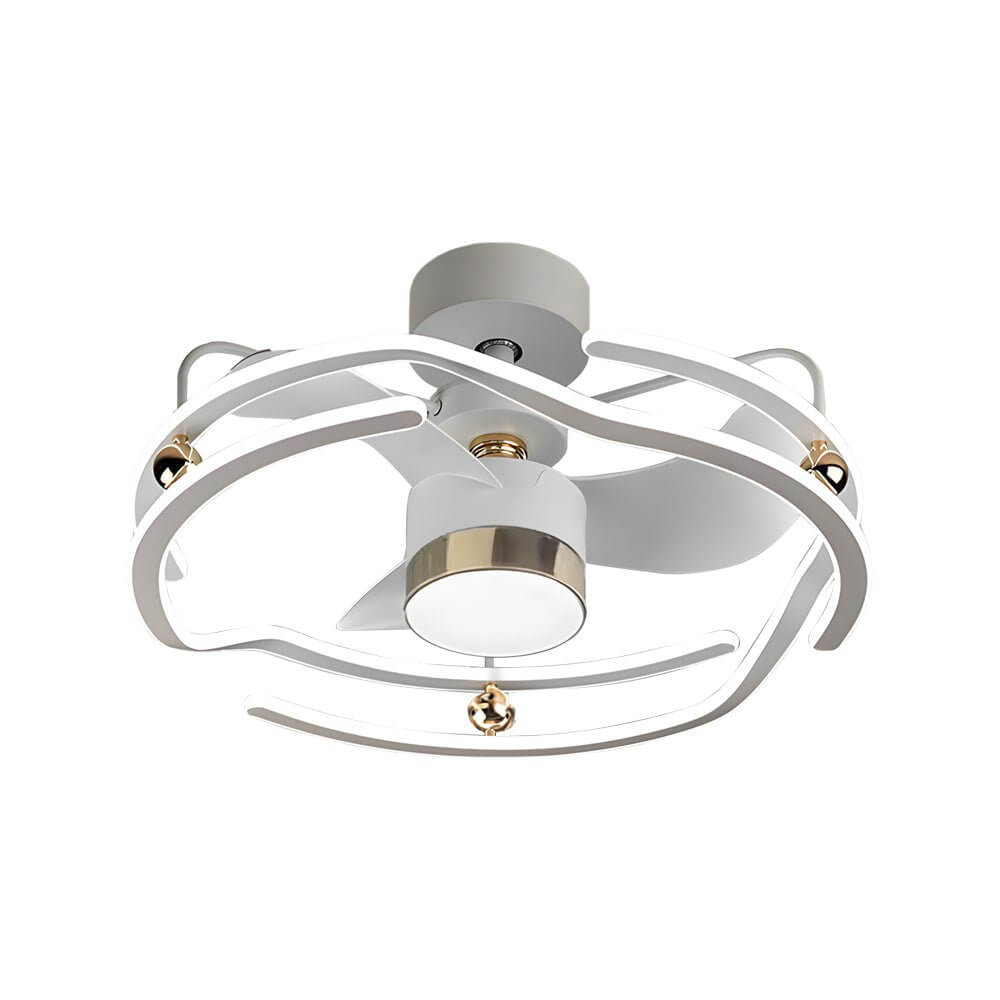 23.6" Modern Low Profile Ceiling Fan with Dimmable LED Light