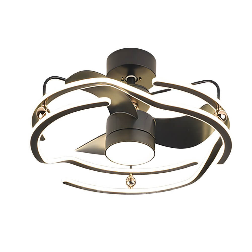 23.6" Modern Low Profile Ceiling Fan with Dimmable LED Light