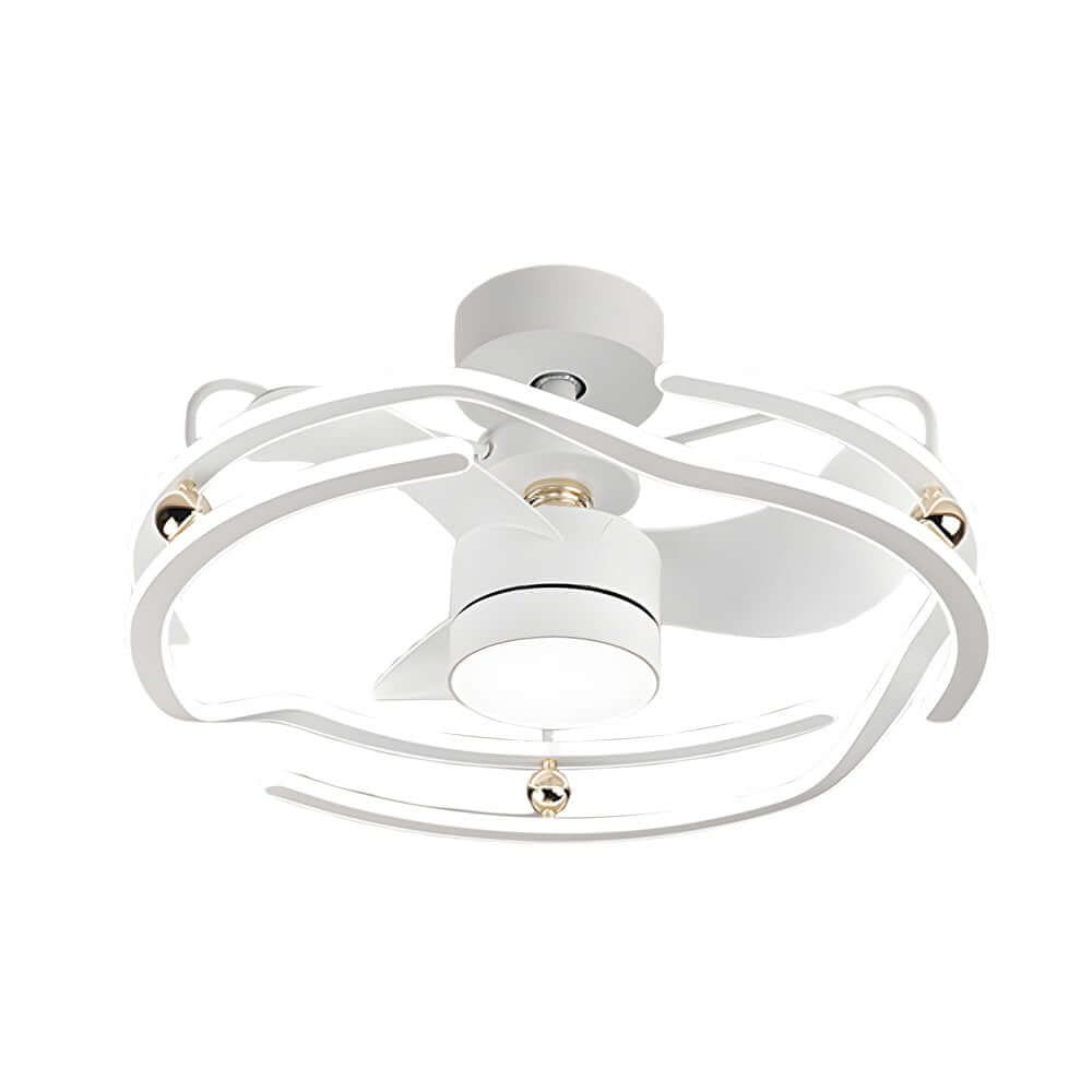 23.6" Modern Low Profile Ceiling Fan with Dimmable LED Light