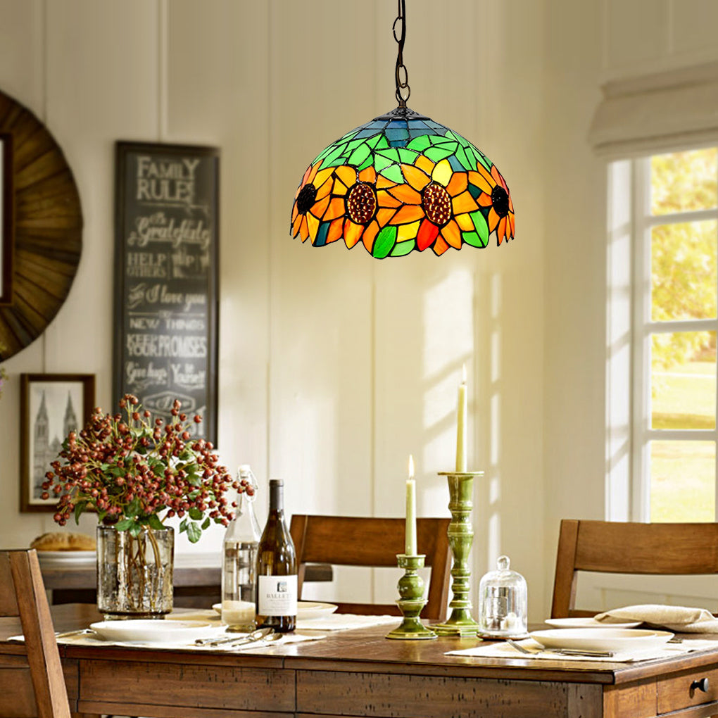 Handmade Baroque Glass Chandelier with Colorful Design