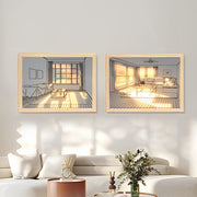 Dimmable LED Sunshine Painting Night Light with Touch Control