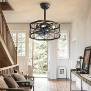 Retro Bladeless Ceiling Fan with Remote & Dimmable LED Light