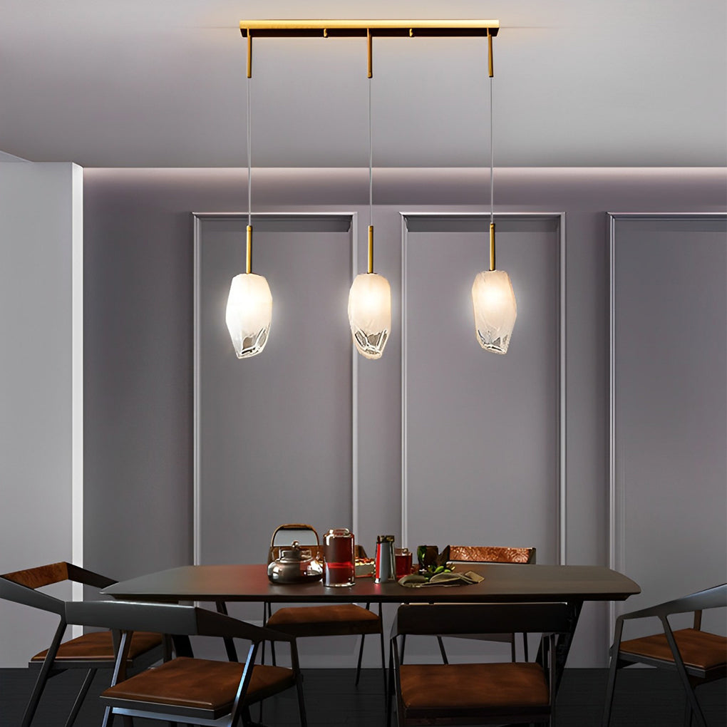 Modern Molecular Glass Chandelier Gold Electroplated LED Sputnik