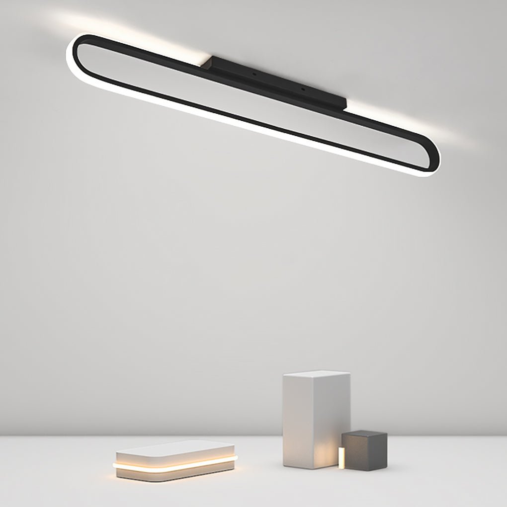 24" Rectangular LED Flush Mount Ceiling Light - Black or White