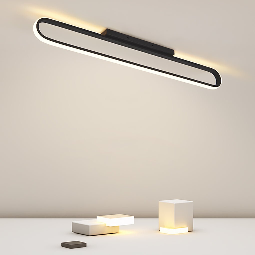 24" Rectangular LED Flush Mount Ceiling Light - Black or White