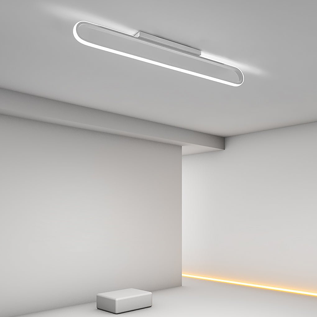 24" Rectangular LED Flush Mount Ceiling Light - Black or White