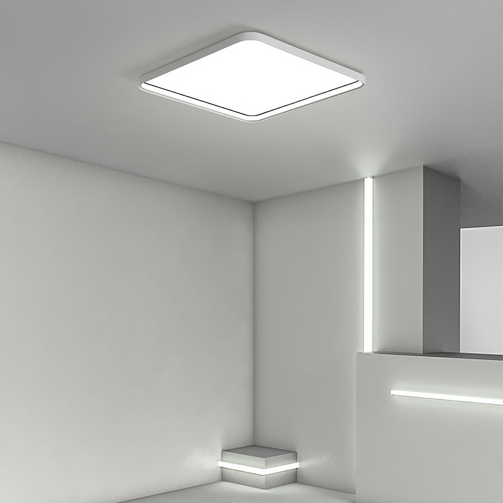 24" Square Modern LED Flush Mount Ceiling Light with Edge Handle