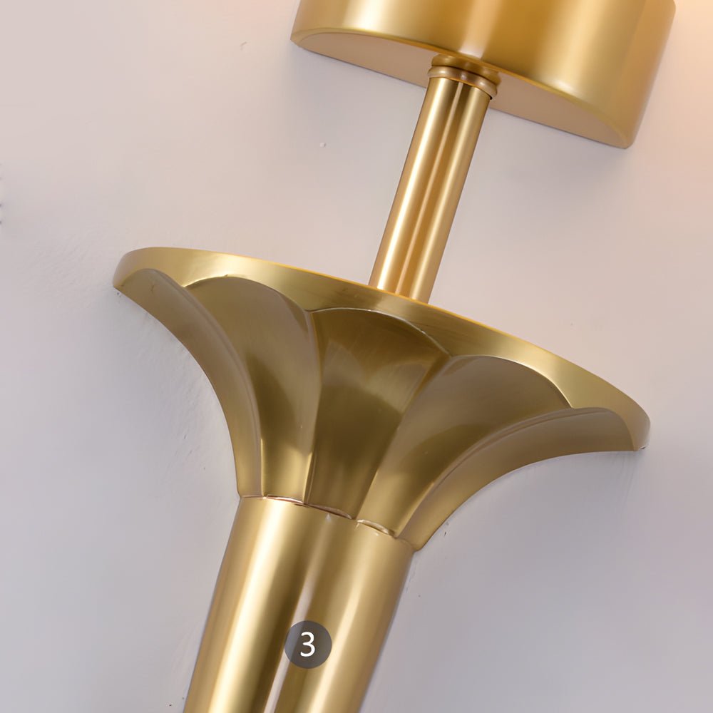 Modern Copper Wall Sconce with Fabric Shade - 1-Light, 26" H
