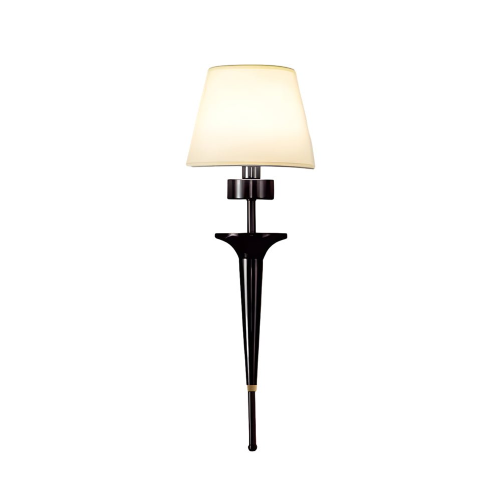 Modern Copper Wall Sconce with Fabric Shade - 1-Light, 26" H
