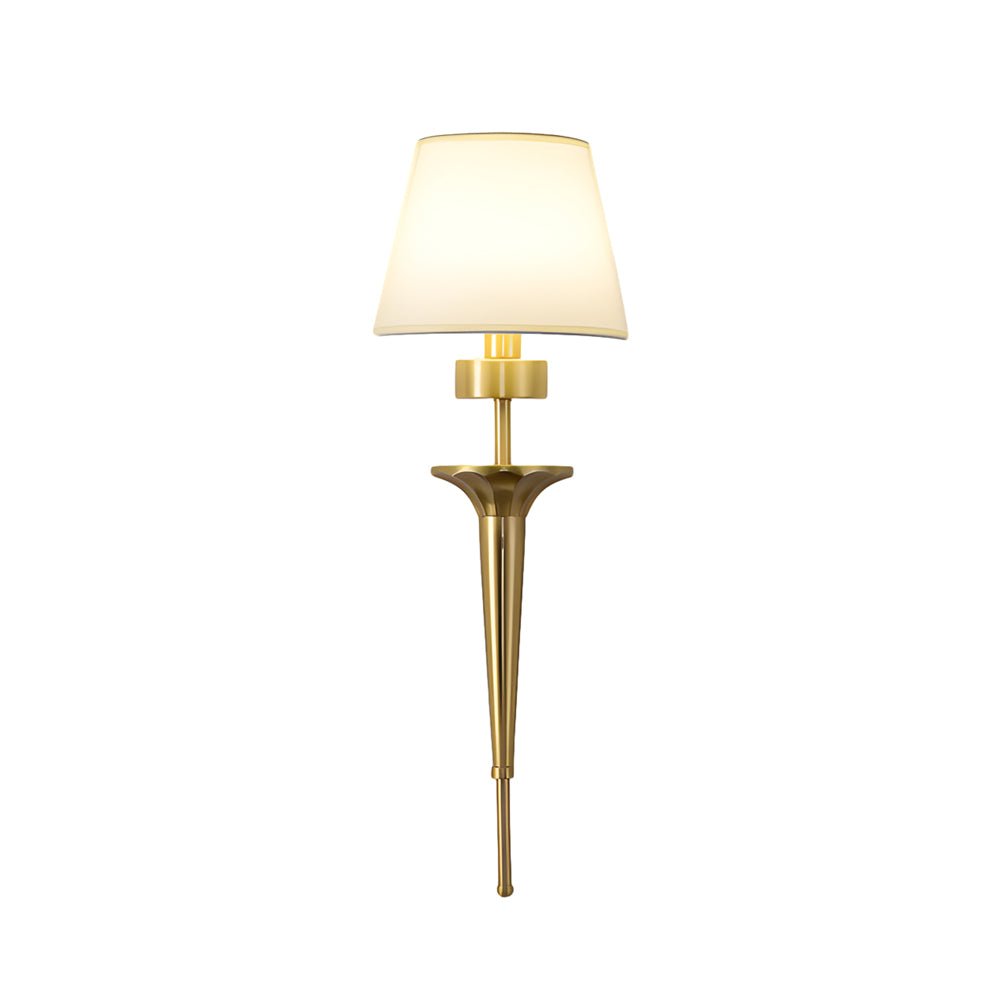 Modern Copper Wall Sconce with Fabric Shade - 1-Light, 26" H