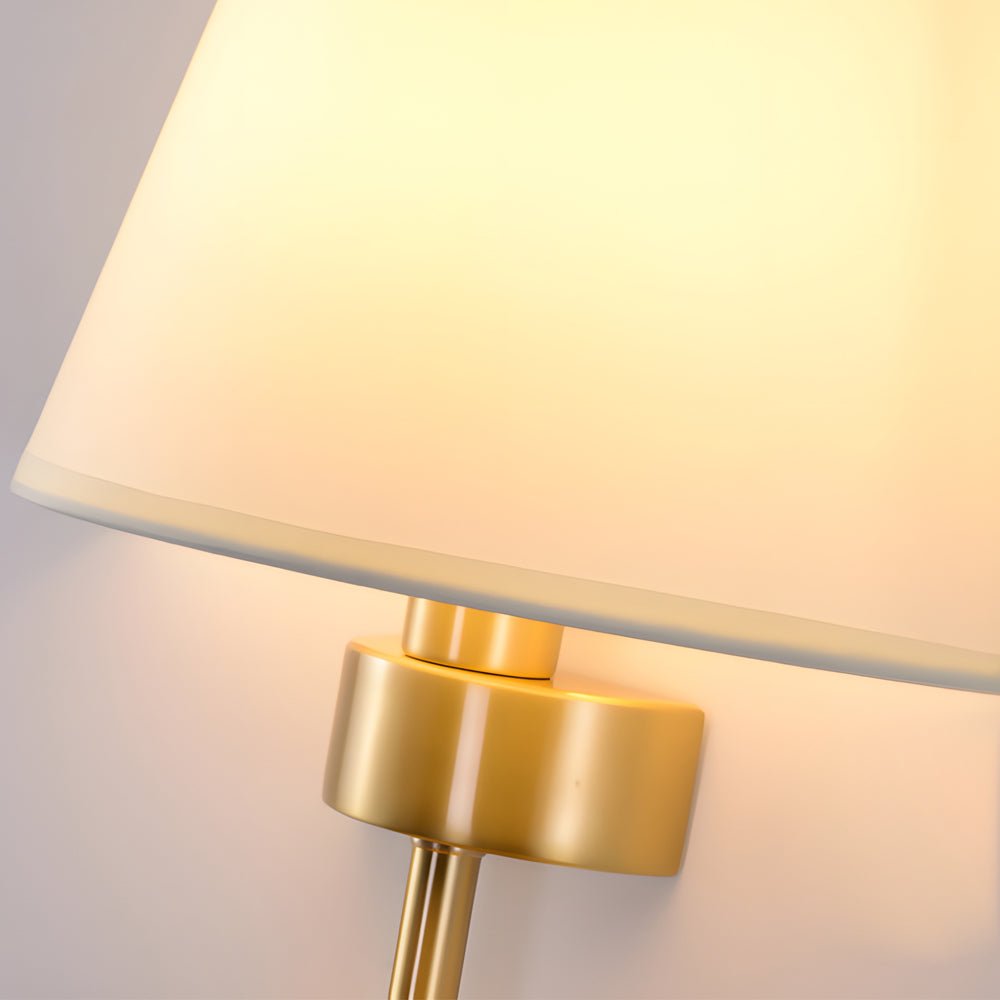 Modern Copper Wall Sconce with Fabric Shade - 1-Light, 26" H