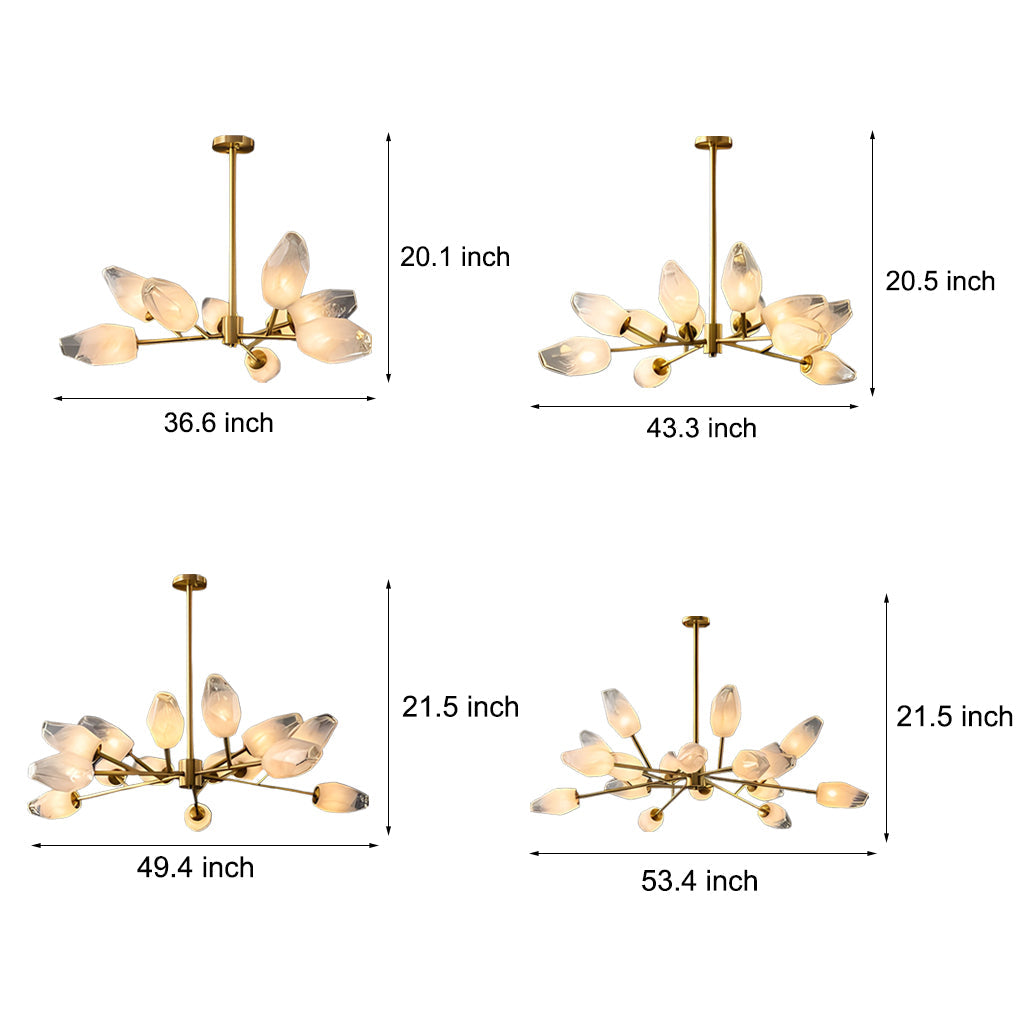 Modern Molecular Glass Chandelier Gold Electroplated LED Sputnik