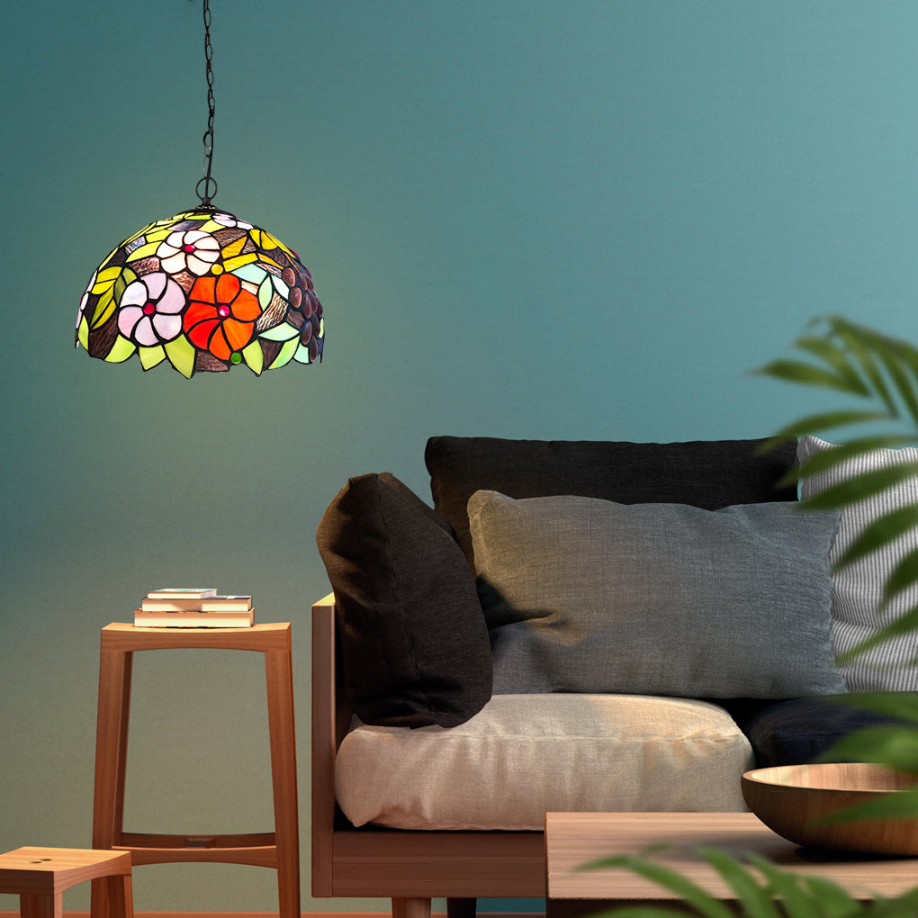 Handmade Baroque Glass Chandelier with Colorful Design
