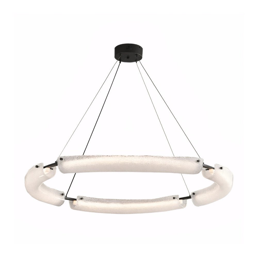 Frosted Glass Ring Chandelier - Minimalist LED Pendant Light
